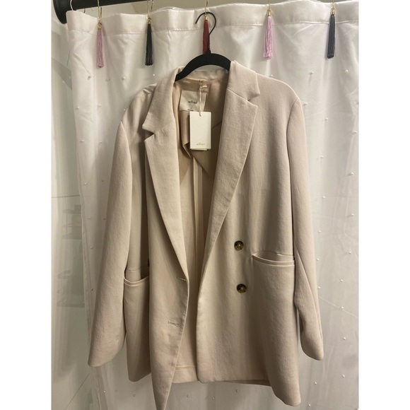 RARE! NEW! Aritzia Wilfred Cherrelle Bone White Double Breasted Blazer - Picture 7 of 12